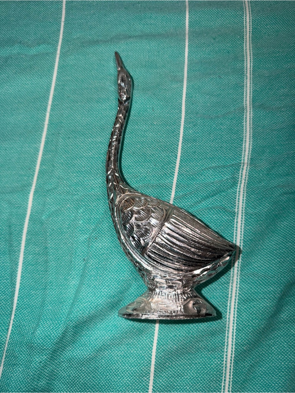 Saarthi silver-plated metal swan